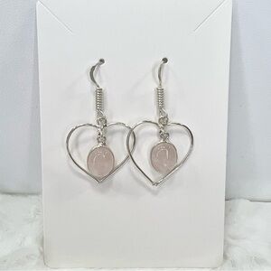 Rose Quartz Heart 💗 925 Gemstone Earring